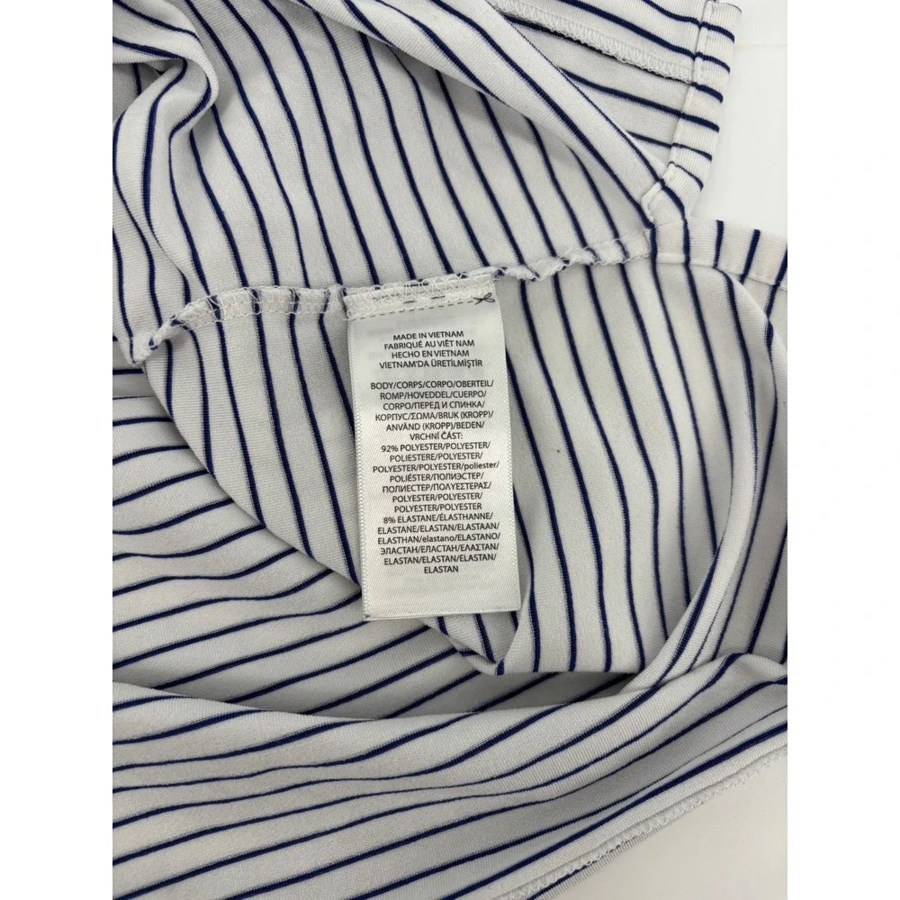 Polo Ralph Lauren Performance Men XL Striped Golf Polo Shirt Navy White
